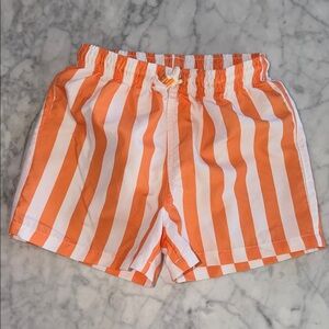 Zara Bold Orange and White Striped Shorts 8/9Y